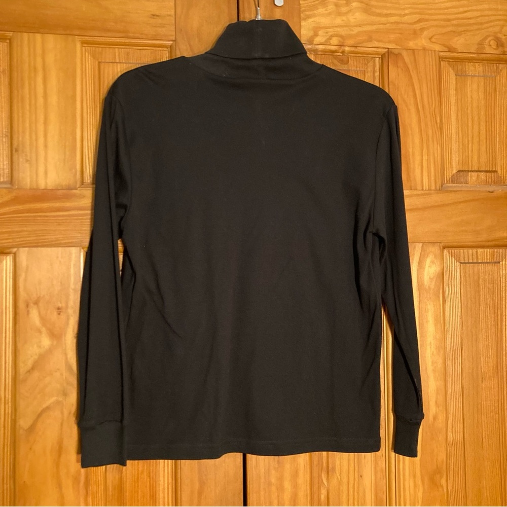 NWOT Erika vintage 90s Top Turtleneck Long Sleeve Blouse Black Size L Large
